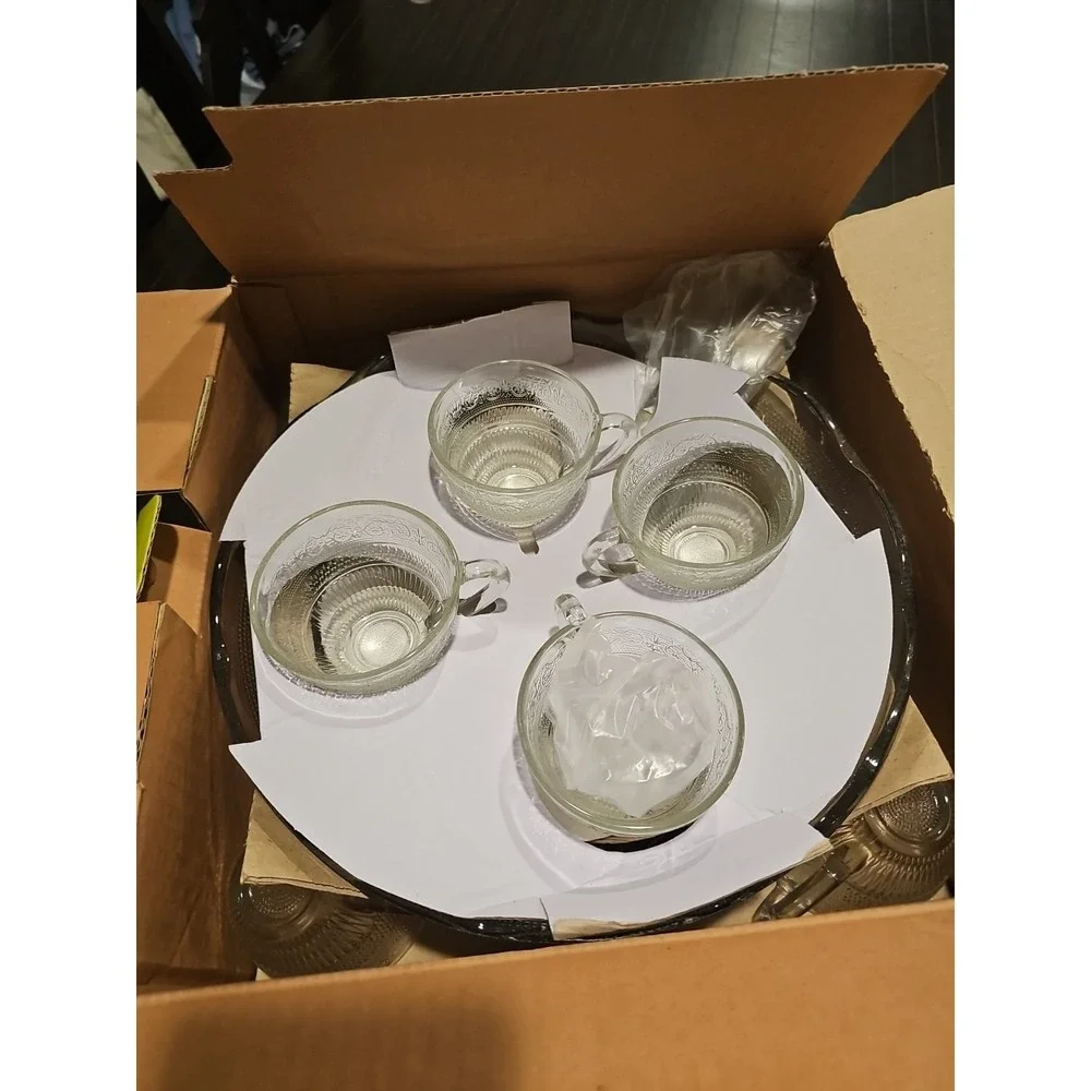 Glass Punch Bowl‎ & Salad Bowl 27-Piece Set Original Packaging Brand New